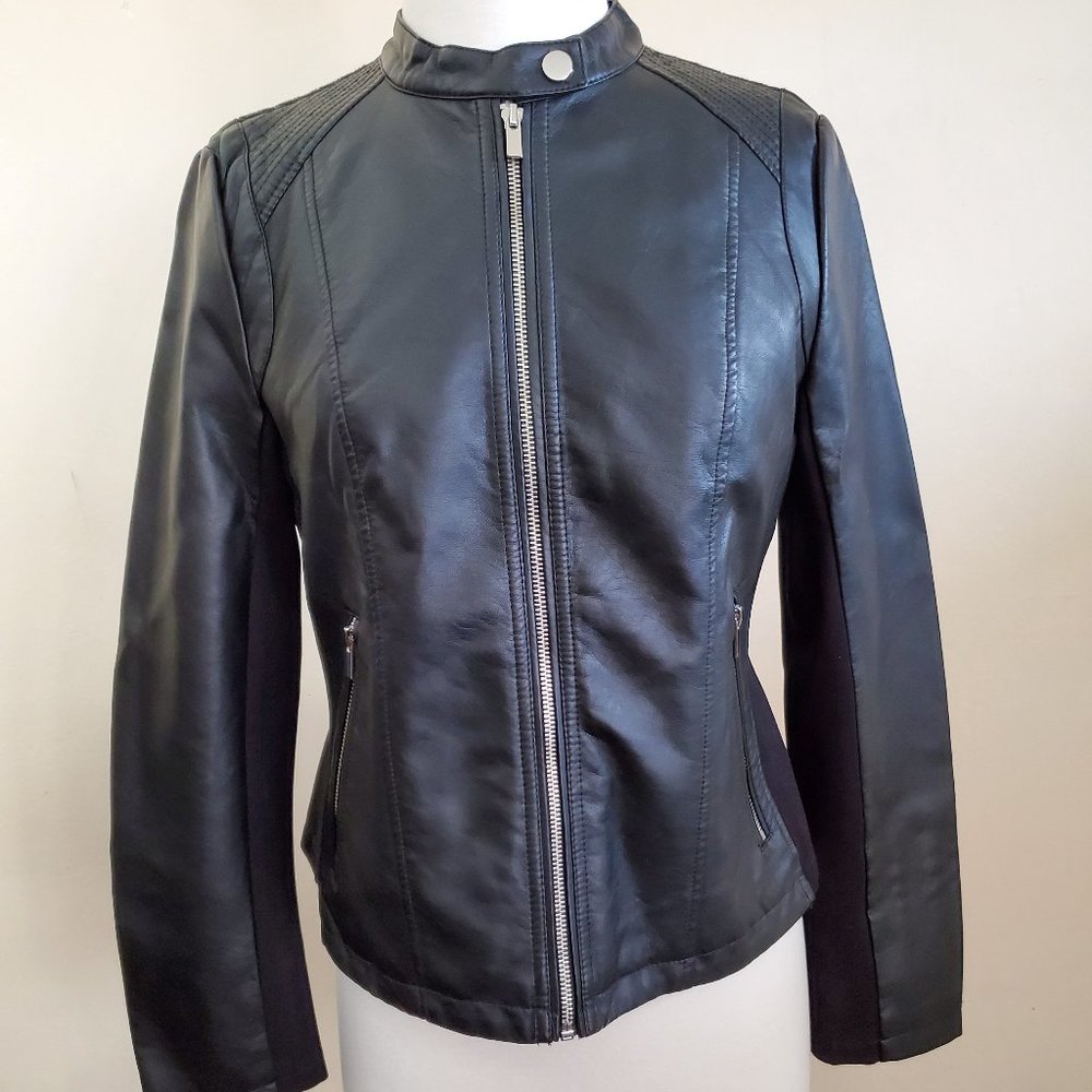 New York & Company black faux leather jacket